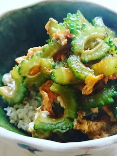 簡単ゴーヤ玉子とじ丼-レシピのメイン写真