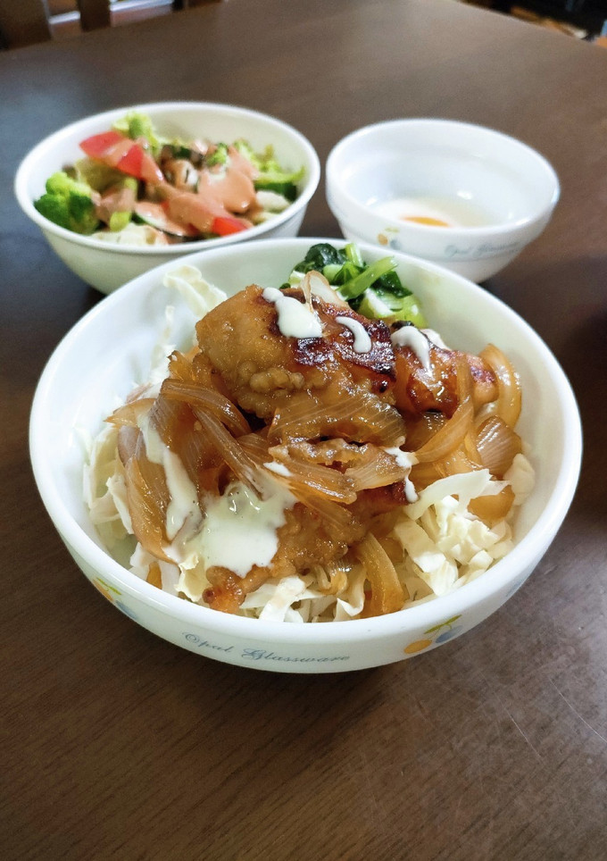 甘辛！から揚げ丼☆わさマヨソースがけ！-レシピのメイン写真
