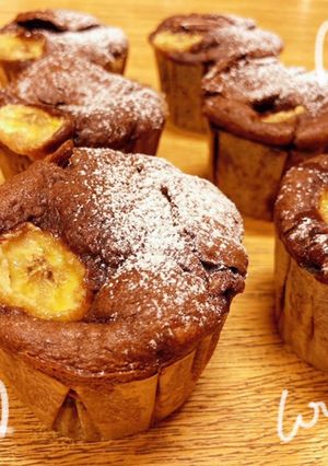ふわもち食感♡チョコバナナマフィン-レシピのメイン写真