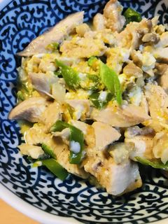 野菜炒め●鶏肉とピーマンの玉子キノコ炒め-レシピのメイン写真