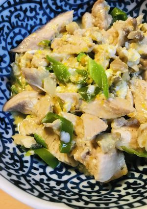 野菜炒め●鶏肉とピーマンの玉子キノコ炒め-レシピのメイン写真