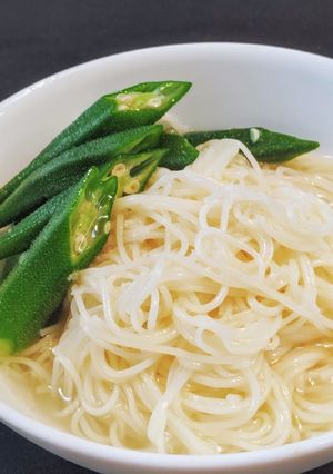 簡単! オクラの冷やしスープそうめん-レシピのメイン写真