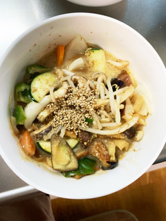レンジ肉無チクワ梅クリーム味野菜炒め-レシピのメイン写真