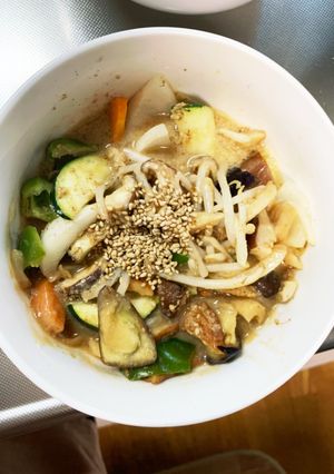 レンジ肉無チクワ梅クリーム味野菜炒め-レシピのメイン写真