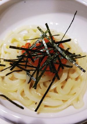 子ども向けイクラのクリームうどん-レシピのメイン写真