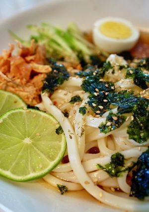 つめたい麺☆ピリ辛鶏キムチうどん-レシピのメイン写真