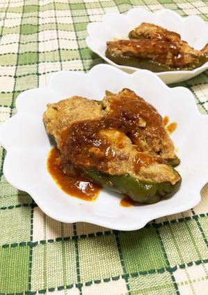 味噌がミソ☺　ピーマンの肉詰め煮-レシピのメイン写真