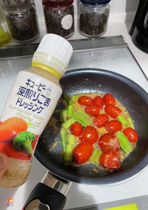 ズボラ●超時短、余った野菜、野菜ドレ炒め-レシピのメイン写真