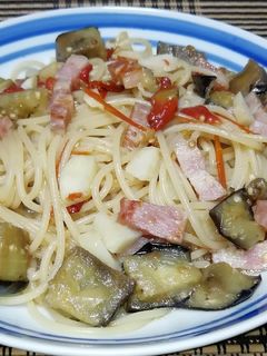 なすとベーコンとセミドライトマトパスタ-レシピのメイン写真