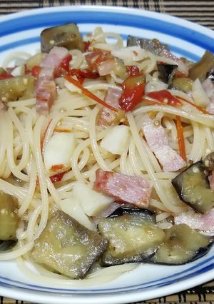 なすとベーコンとセミドライトマトパスタ-レシピのメイン写真