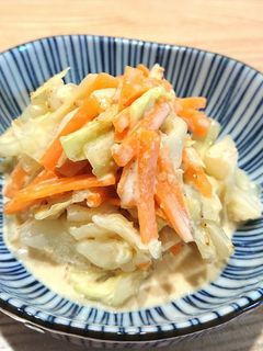 レンジ4分★にんじんキャベツごまマヨ和え-レシピのメイン写真