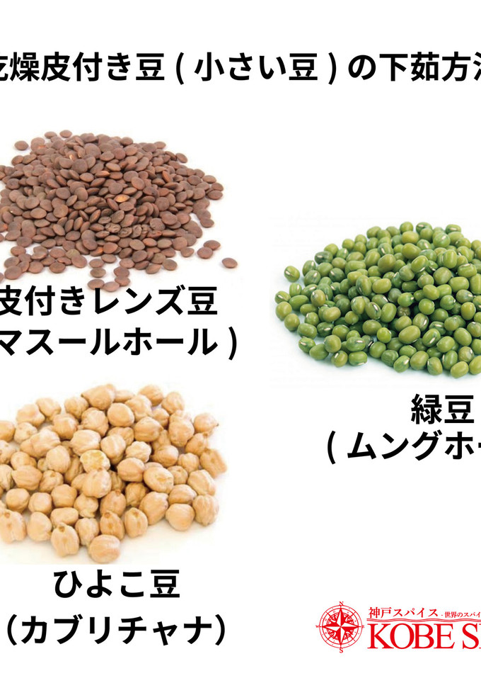 乾燥皮付き豆(小さい豆)の下茹方法-レシピのメイン写真