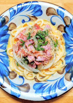 うどんカルボナーラ☆レンジで簡単-レシピのメイン写真