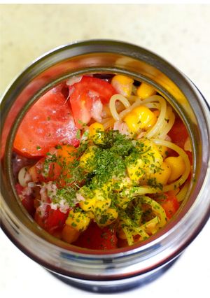 ツナ缶とコーン缶で冷製レモンパスタ-レシピのメイン写真
