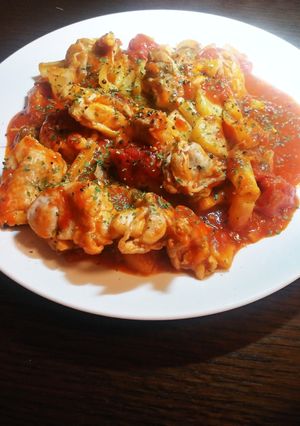 鶏肉とセロリのガーリックトマト煮込み-レシピのメイン写真