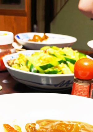 デカきゅうり消費！卵とキュウリ中華炒め-レシピのメイン写真