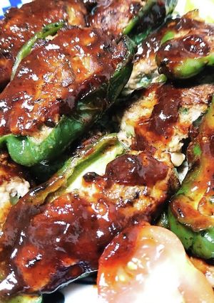 野菜たっぷりゴーヤ入りピーマンの肉詰め-レシピのメイン写真