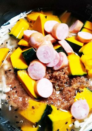 かぼちゃ、ウインナー和風カレーご飯-レシピのメイン写真