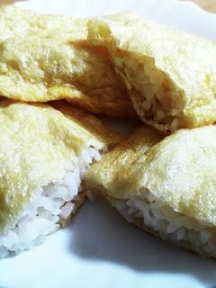 薬味入り☆甘くないいなり寿司-レシピのメイン写真