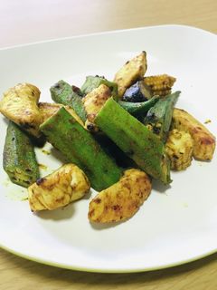 【野菜ソムリエ】オクラのカレー炒め-レシピのメイン写真