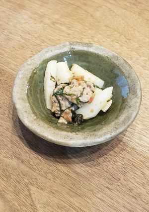 長芋と挽肉のさっぱり大葉梅炒め-レシピのメイン写真