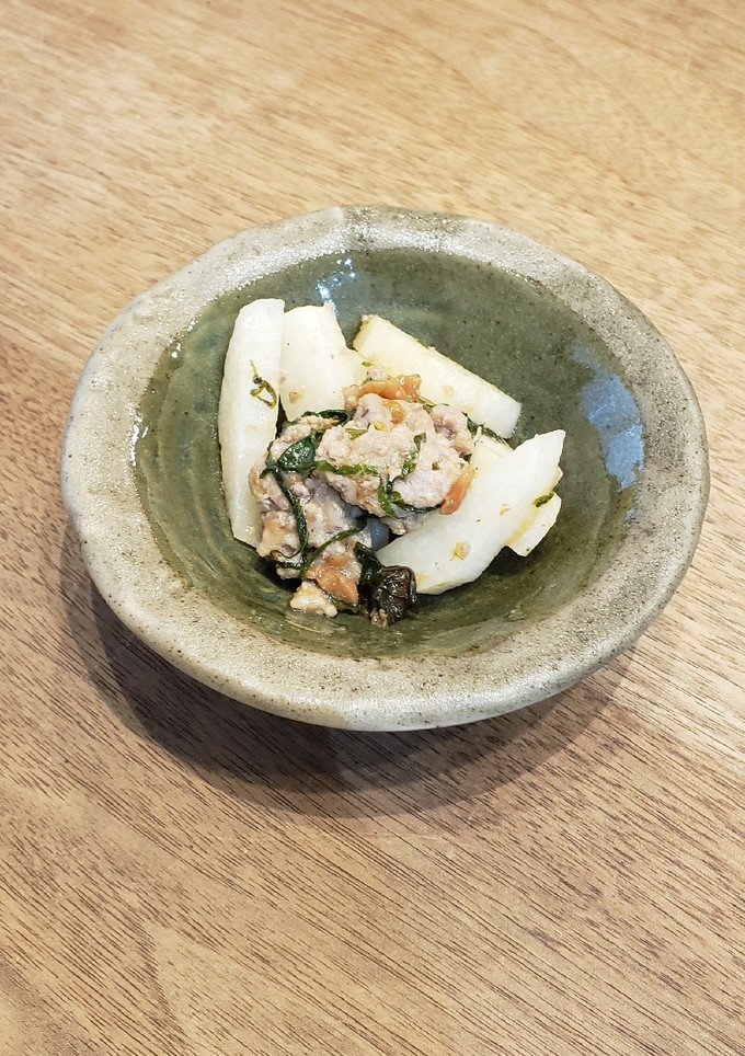 長芋と挽肉のさっぱり大葉梅炒め-レシピのメイン写真