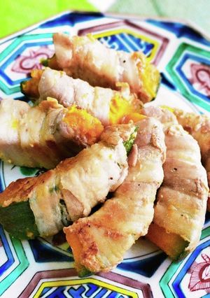 ボリューム感満点！かぼちゃの肉巻き-レシピのメイン写真