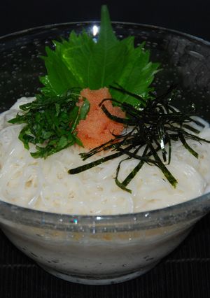 アーモンドミルクと明太子のつめたい素麺♪-レシピのメイン写真