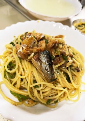 フライパン１つで　サバ味噌缶　パスタ-レシピのメイン写真