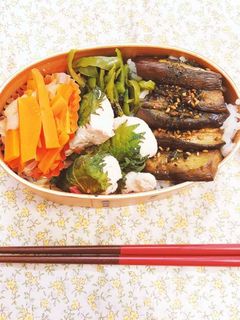 茄子の蒲焼き丼弁当-レシピのメイン写真