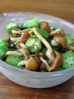 なめことオクラの塩昆布和え-レシピのメイン写真