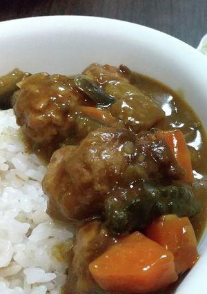 ゴーヤとなすのミートボールカレー-レシピのメイン写真