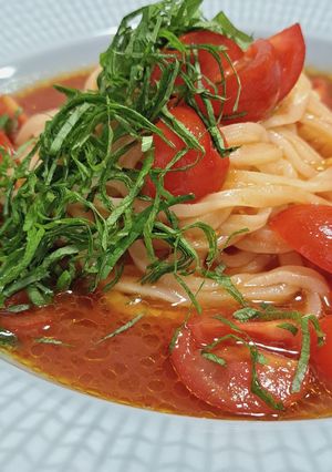 ＊冷たいトマトスープうどん＊-レシピのメイン写真