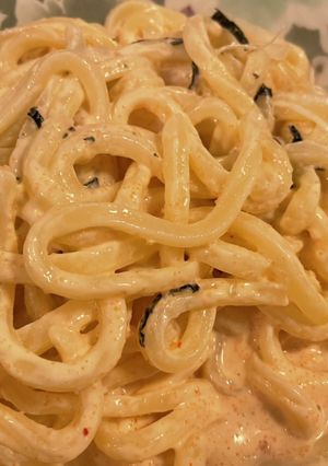 なんと材料4つ！明太クリームうどん-レシピのメイン写真