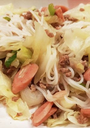 余った素麺で塩麹ﾋﾞｰﾌﾝ風ちゃんぷるー-レシピのメイン写真