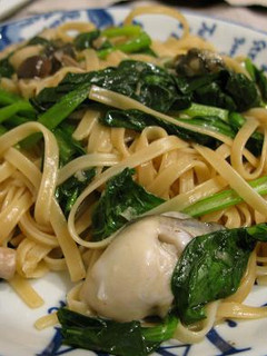 元気一杯♬小松菜シメジ牡蠣の和風パスタ♬-レシピのメイン写真