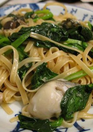元気一杯♬小松菜シメジ牡蠣の和風パスタ♬-レシピのメイン写真