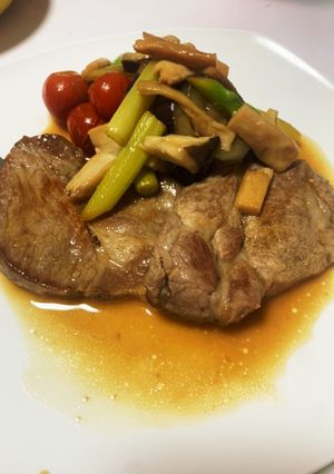 夏野菜と豚肉のバターポン酢ソテー-レシピのメイン写真