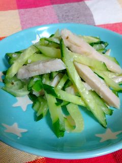 きゅうりとサラダチキンの塩麴和え-レシピのメイン写真