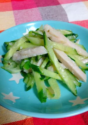 きゅうりとサラダチキンの塩麴和え-レシピのメイン写真
