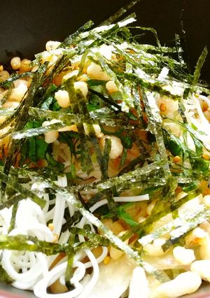 揚げ玉薬味の冷たい豆腐そうめん-レシピのメイン写真