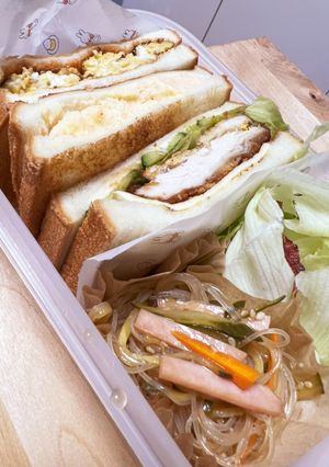 ふわふわ☆カリカリ３種のサンドイッチ弁当-レシピのメイン写真