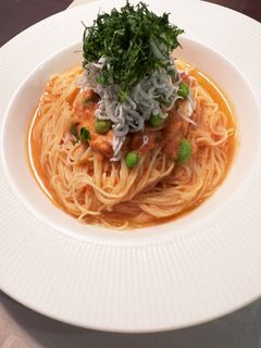 トマトの冷製パスタ枝豆とシラスのせ-レシピのメイン写真