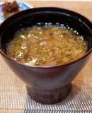 熱中症予防に！梅干とあおさの味噌汁