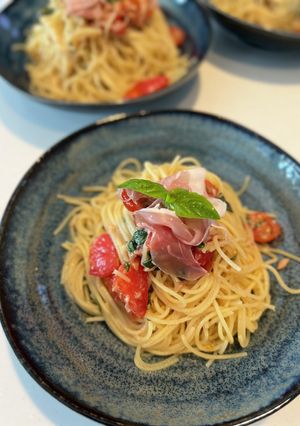 つめたい麺　トマトとバジルの冷製パスタ☆-レシピのメイン写真