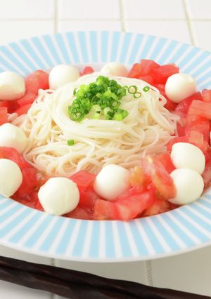 ひとくちモッツァレラとトマトのそうめん-レシピのメイン写真