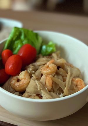 油不使用♪海老とキノコの中華丼-レシピのメイン写真