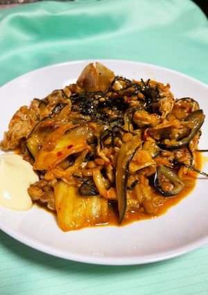ご飯が止まらない!?ナス豚キムチ♪簡単♪-レシピのメイン写真