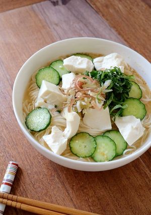 インスタントみそ汁で簡単!冷や汁そうめん-レシピのメイン写真