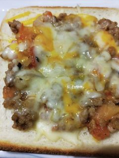 味なしひき肉炒めのミートソーストースト-レシピのメイン写真